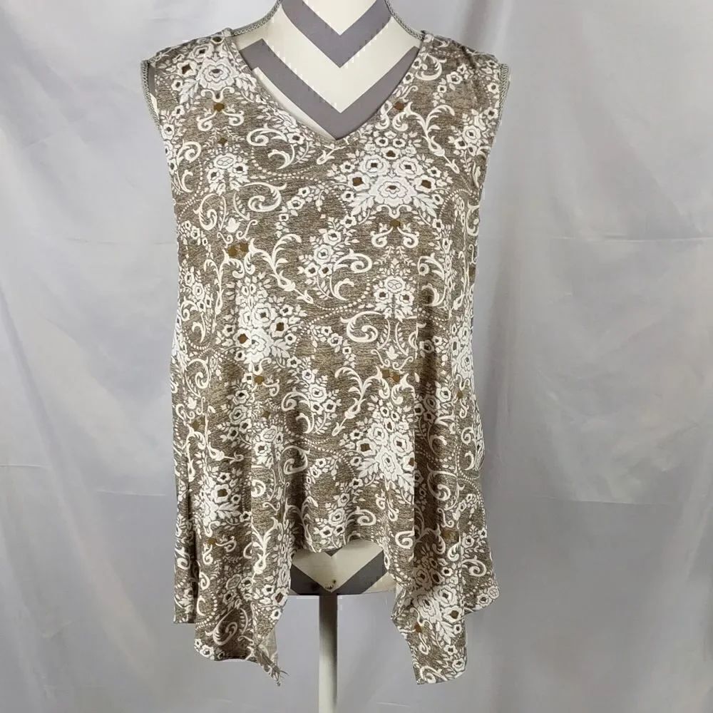SJS Floral Asymmetrical Tank Top